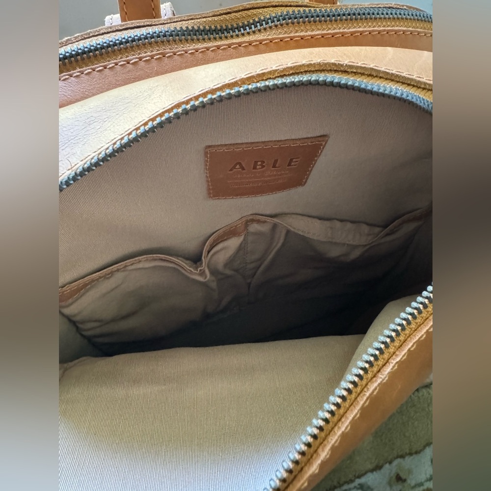 Able Tan Leather Backpack - image 7